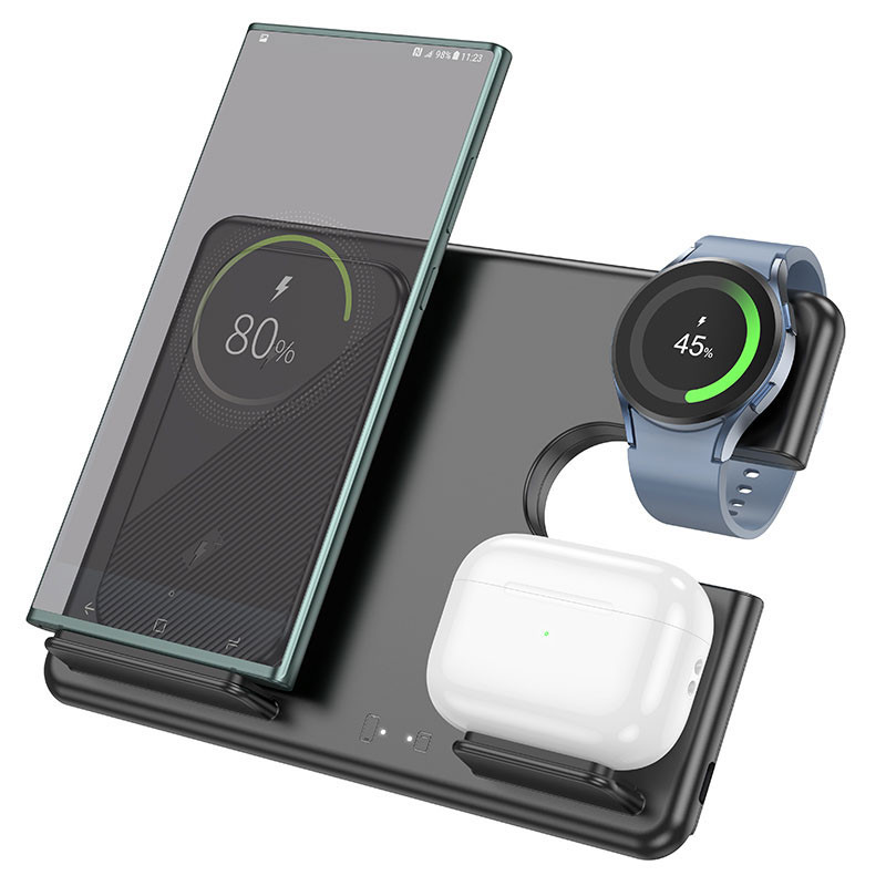 БЗУ Hoco CQ2 Flash folding 3-in-1 wireless fast charger (for Samsung Watch) Black (259939)
БЗУ Hoco CQ2 Flash folding 3-in-1 wireless fast charger (for Samsung Watch) Black (259939)