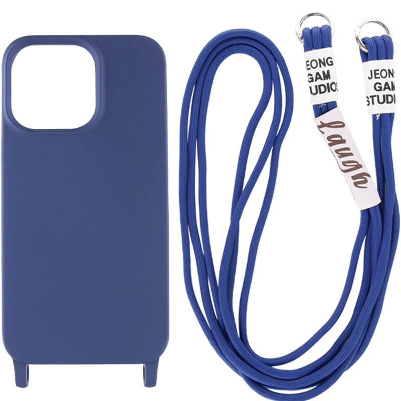

Чохол Cord case з довгим кольоровим ремінцем для Apple iPhone 14 Pro Max (6.7") (Темно-синій / Midnight blue)