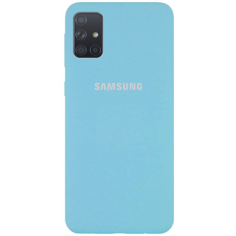 Чехол Silicone Cover Full Protective (AA) для Samsung Galaxy M31s Голубой / Light Blue (147692)