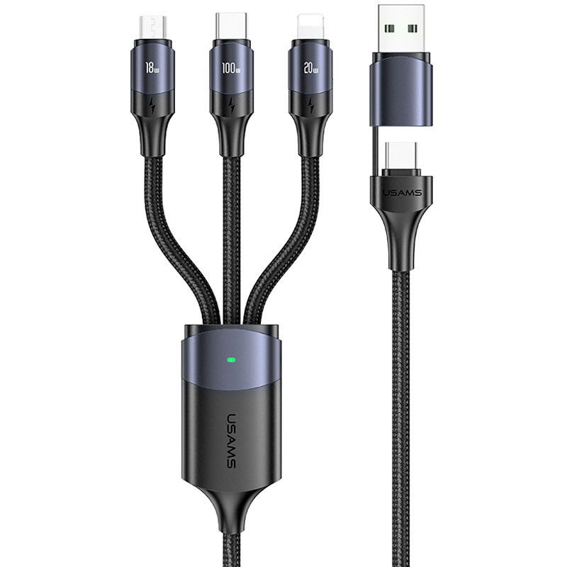 Дата кабель Usams US-SJ511 U71 All in One Aluminum Alloy USB + Type-C to Triple Head 3in1 100W(1.2m) (Black)
Дата кабель Usams US-SJ511 U71 All in One Aluminum Alloy USB + Type-C to Triple Head 3in1 100W(1.2m) (Black)