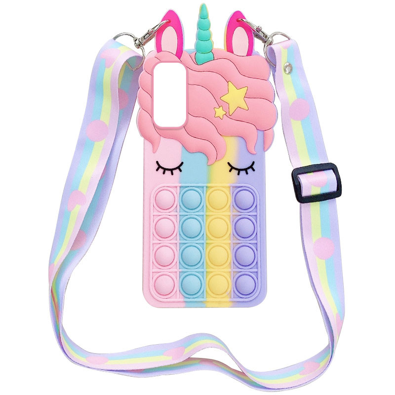 Фігурний силіконовий 3D чохол Pop it Bubble Unicorn на ремінці для Samsung Galaxy S20 (Різноколірний)
Фігурний силіконовий 3D чохол Pop it Bubble Unicorn на ремінці для Samsung Galaxy S20 (Різноколірний)