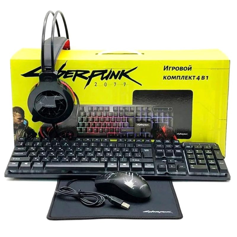 

Ігровий комплект CYBERPUNK CP-009 4in1 RGB (клавіатура + миша + навушники + килимок) (Чорний)
