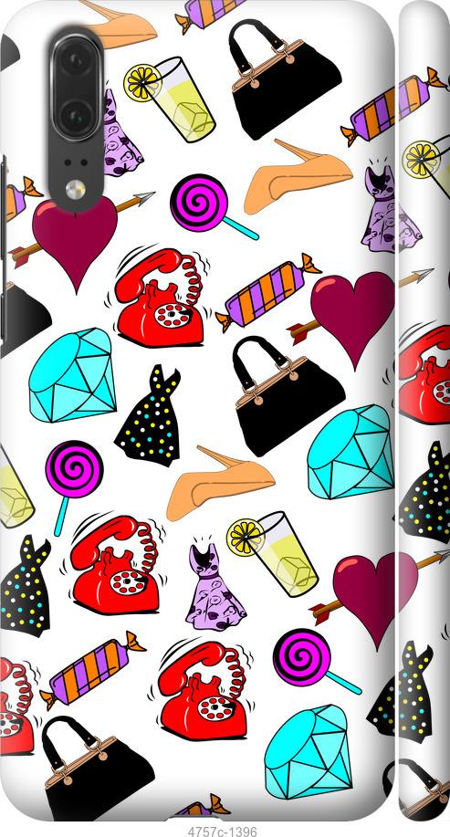 Чехол на Huawei P20 stickers