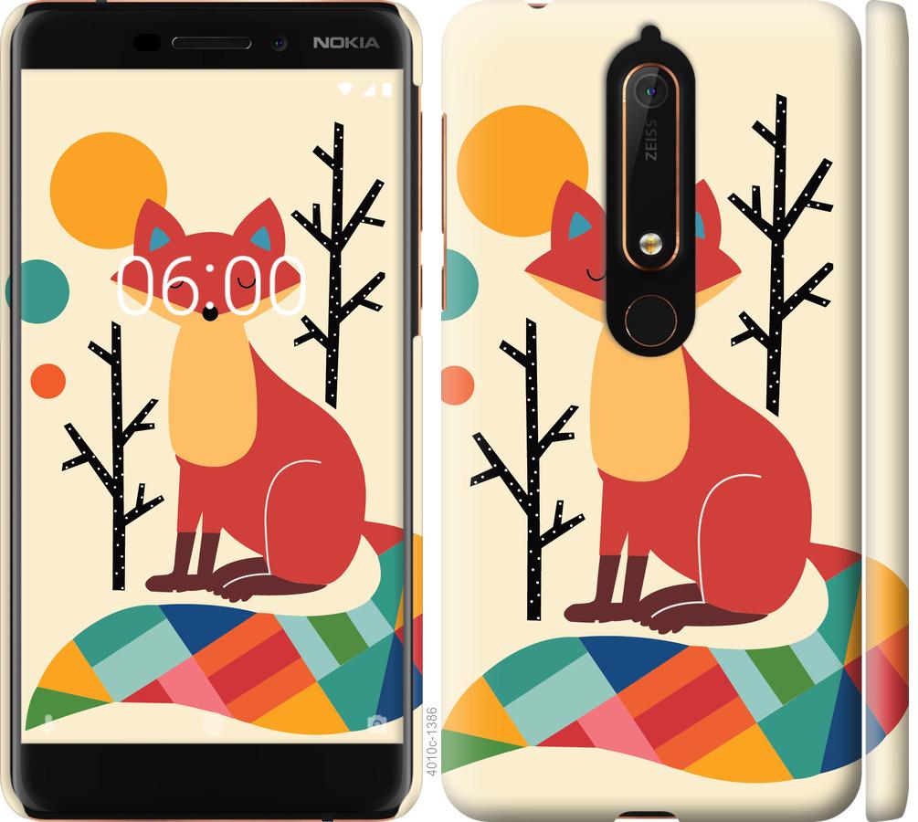 Чехол на Nokia 6.1 Rainbow fox
