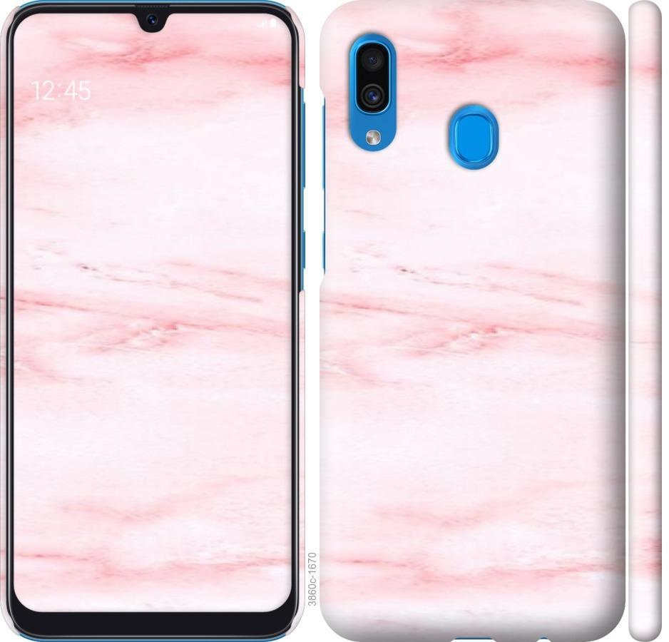 

Чехол на Samsung Galaxy A30 2019 A305F розовый мрамор