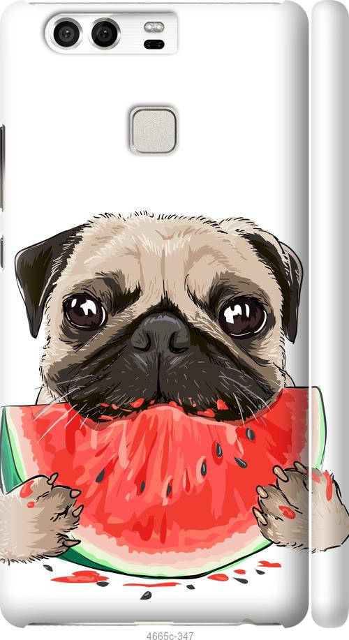 

Чехол на Huawei P9 Мопс и арбуз