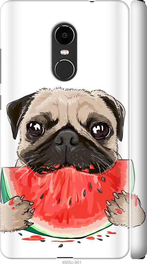 

Чехол на Xiaomi Redmi Note 4X Мопс и арбуз