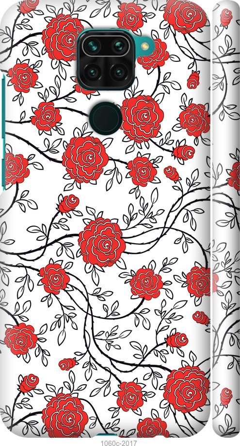 

Чохол на Xiaomi Redmi Note 9 Червоні троянди на білому тлі