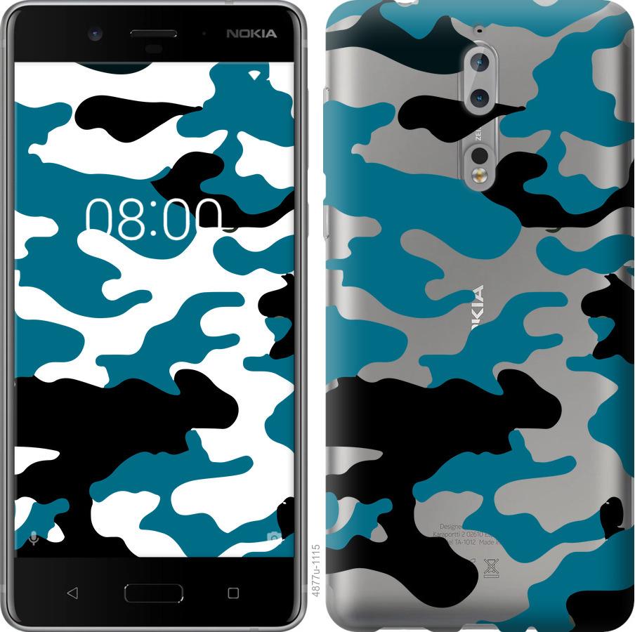 

Чехол на Nokia 8 Камуфляж прозрачный фон