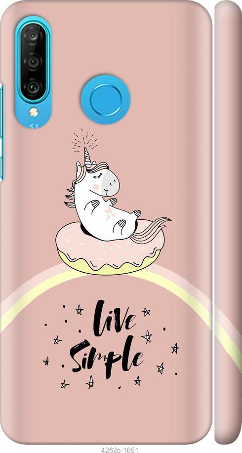 

Чехол на Huawei P30 Lite Единорожка в пончике