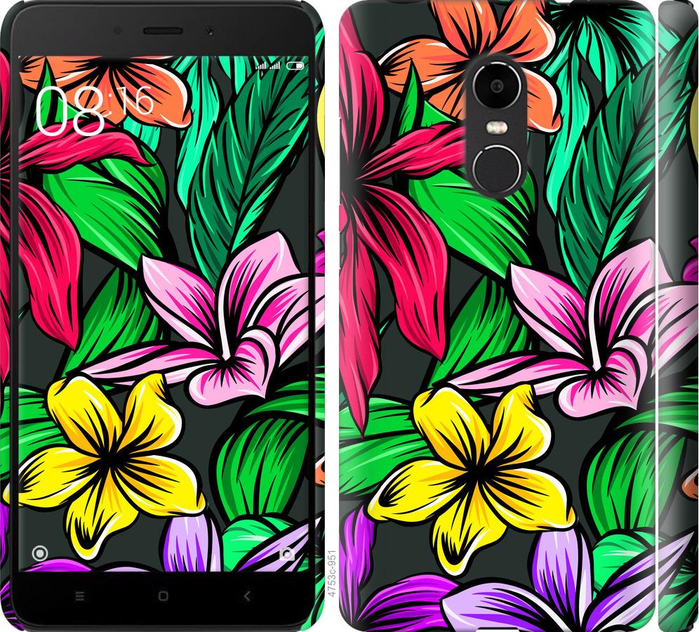 

Чехол на Xiaomi Redmi Note 4X Тропические цветы 1