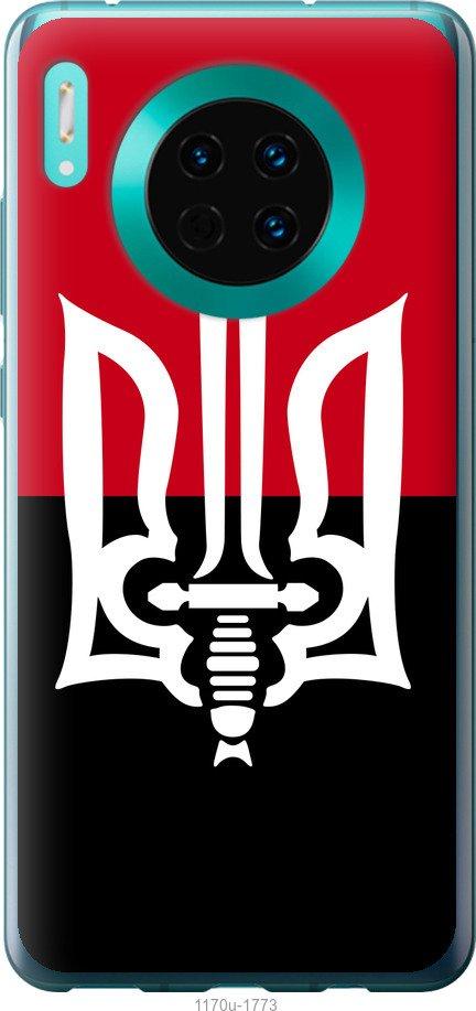 

Чехол на Huawei Mate 30 Чорно-червоний прапор з тризубом