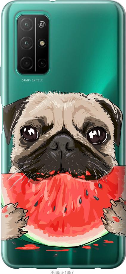 

Чехол на Huawei Honor 30S Мопс и арбуз
