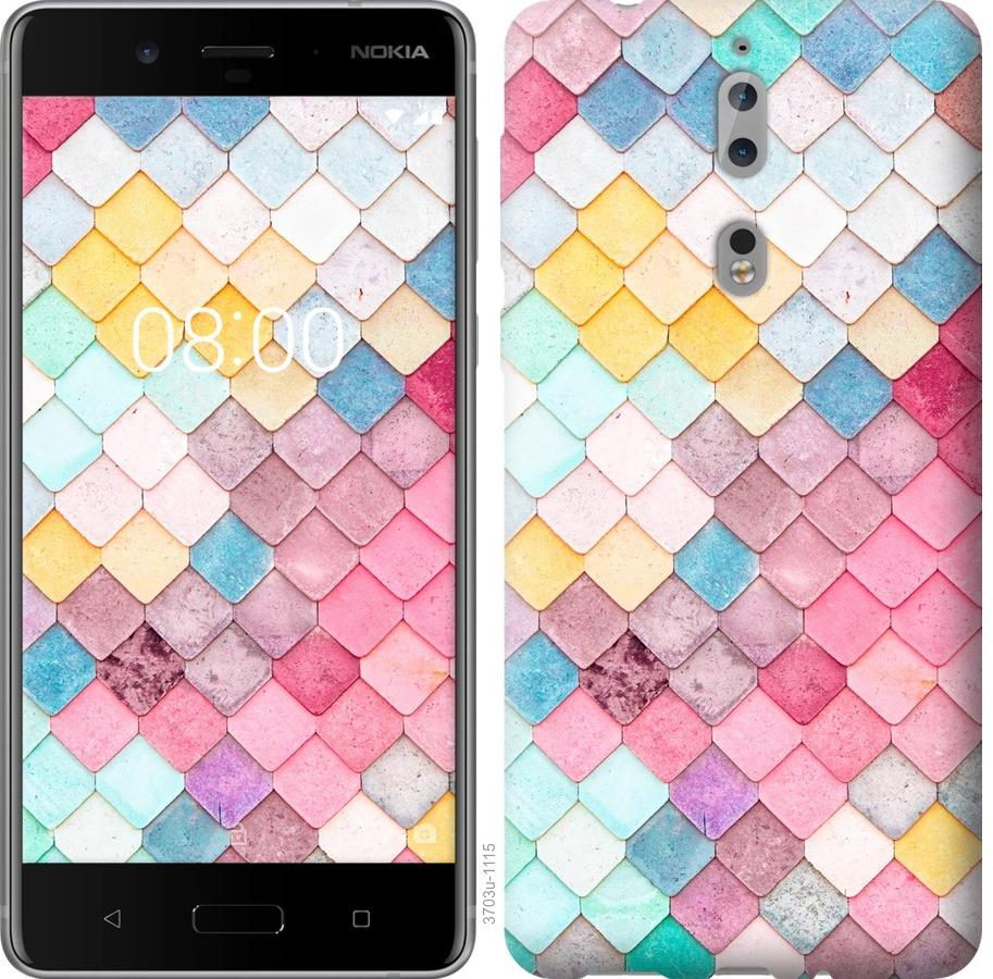 

Чехол на Nokia 8 Красочная черепица