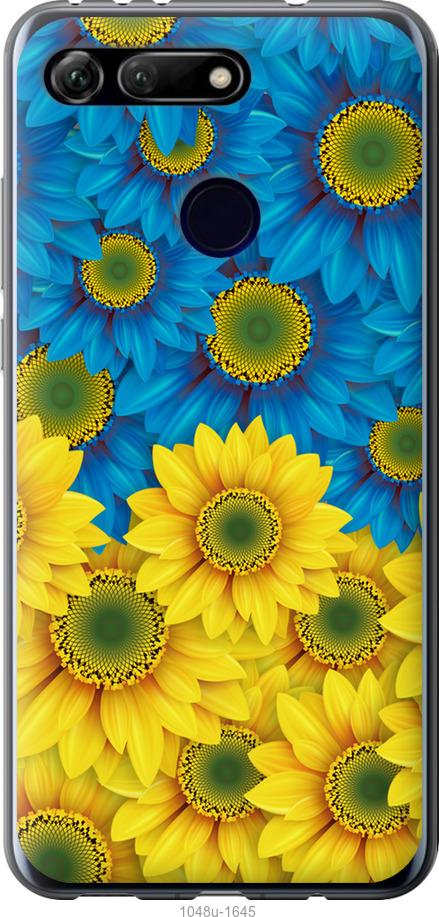 

Чехол на Huawei Honor View 20 Жёлто-голубые цветы
