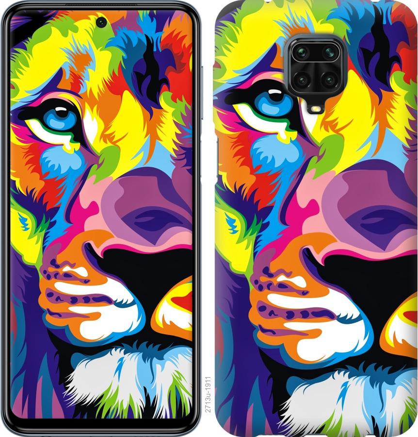 

Чохол на Xiaomi Redmi Note 9 Pro Різнобарвний лев