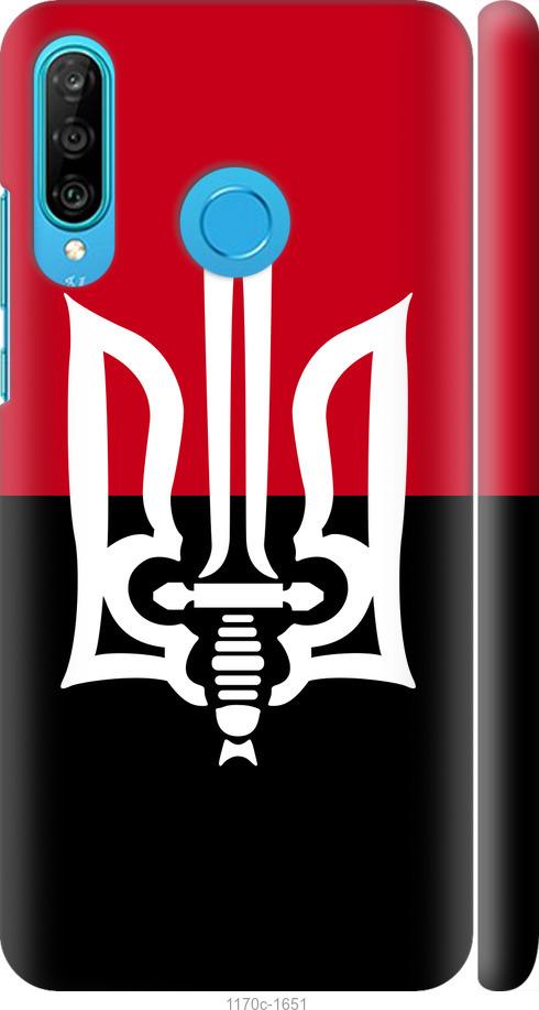 

Чехол на Huawei P30 Lite Чорно-червоний прапор з тризубом