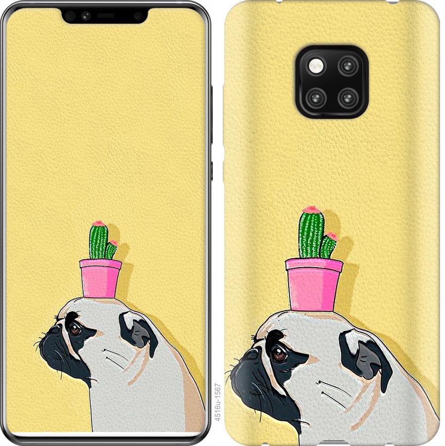 

Чохол на Huawei Mate 20 Pro Мопс з кактусом