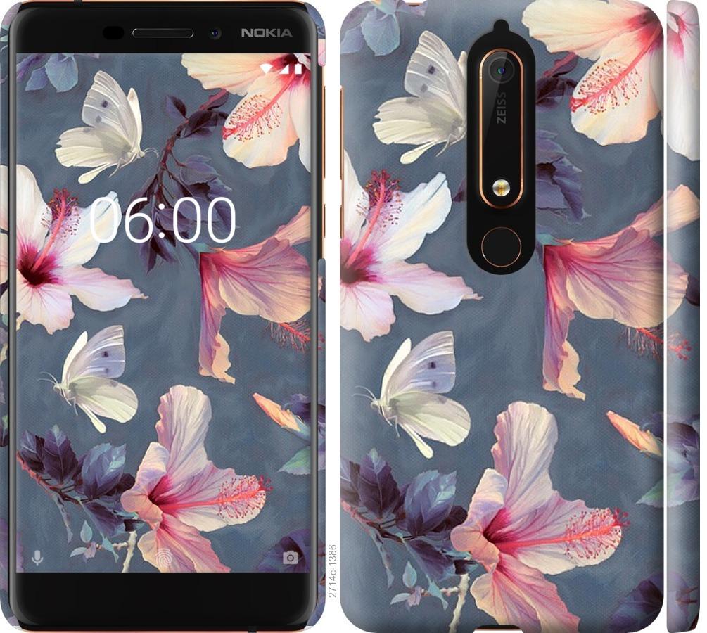 

Чохол на Nokia 6 2018 Намальовані квіти