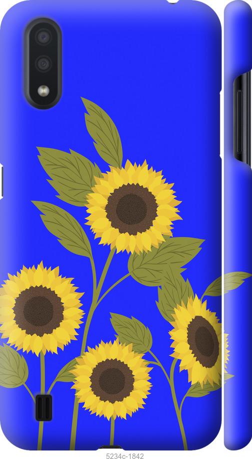 Чехол на Samsung Galaxy A01 A015F Подсолнухи v2