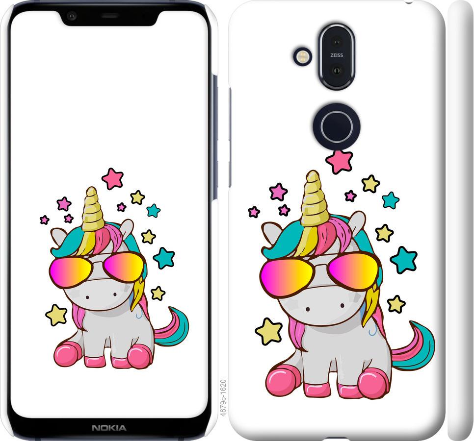 

Чехол на Nokia 8.1 Единорог в очках