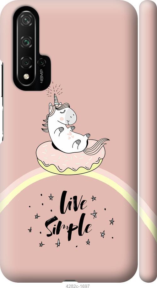 

Чехол на Huawei Nova 5T Единорожка в пончике