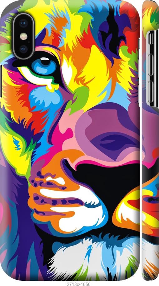 

Чохол на iPhone X Різнобарвний лев