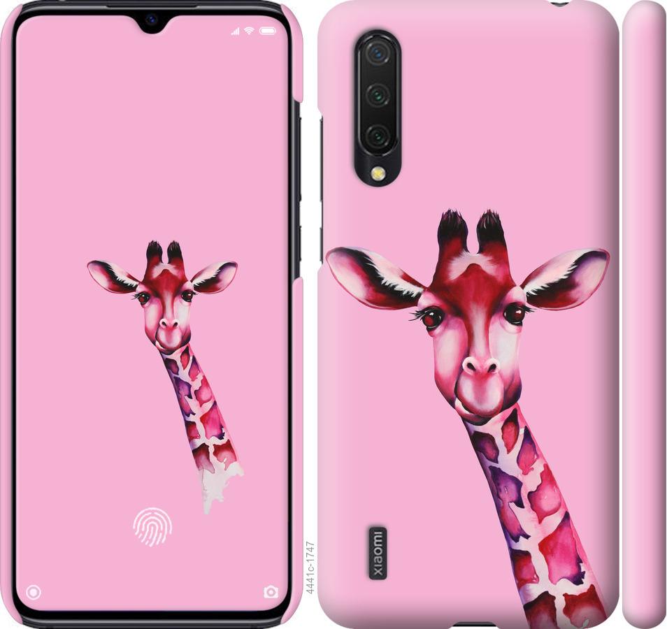 Чехол на Xiaomi Mi 9 Lite Розовая жирафа