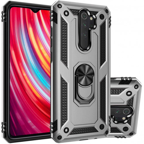 

Ударопрочный чехол Serge Ring магнитный держатель для Xiaomi Redmi Note 8 Pro + Защитное стекло Zifriend 5D (full glue) для Xiaomi Redmi Note 8 Pro Серебряный (130677)