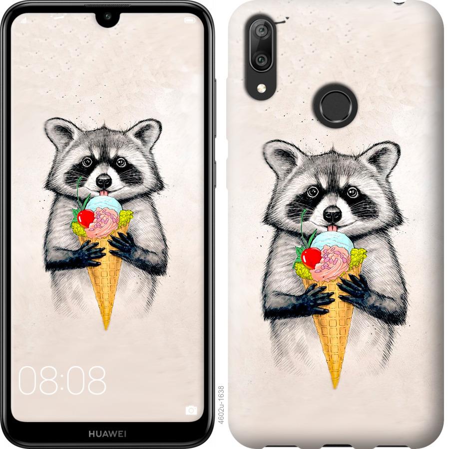 

Чохол на Huawei Y7 2019 Єнот з морозивом
