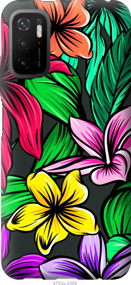 Чехол на Xiaomi Poco M3 Pro Тропические цветы 1