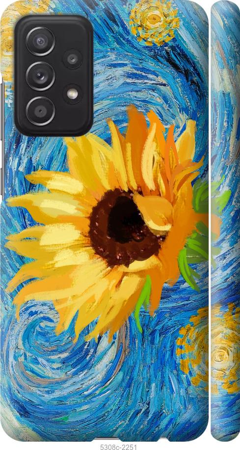 Чохол на Samsung Galaxy A52 Квіти жовто-блакитні