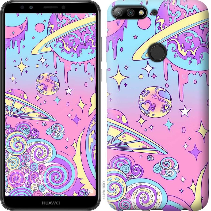 

Чохол на Huawei Y7 Prime 2018 Рожева галактика