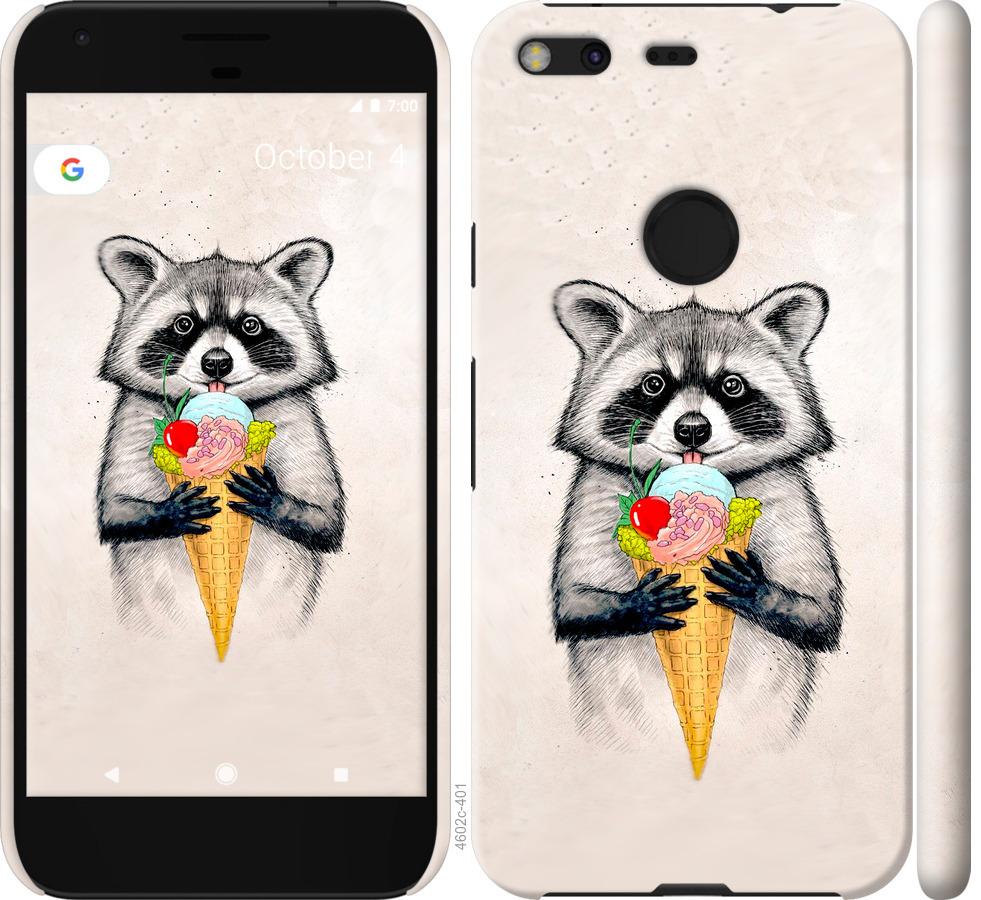 

Чохол на Google Pixel XL Єнот з морозивом