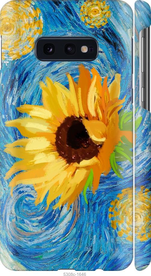Чехол на Samsung Galaxy S10e Цветы желто-голубые