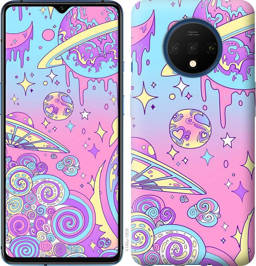 

Чохол на OnePlus 7T Рожева галактика