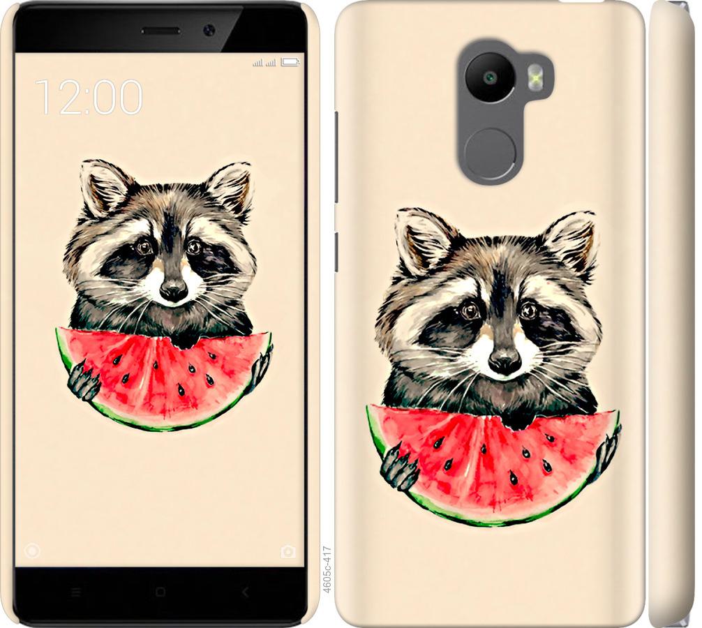 

Чехол на Xiaomi Redmi 4 Енотик с арбузом