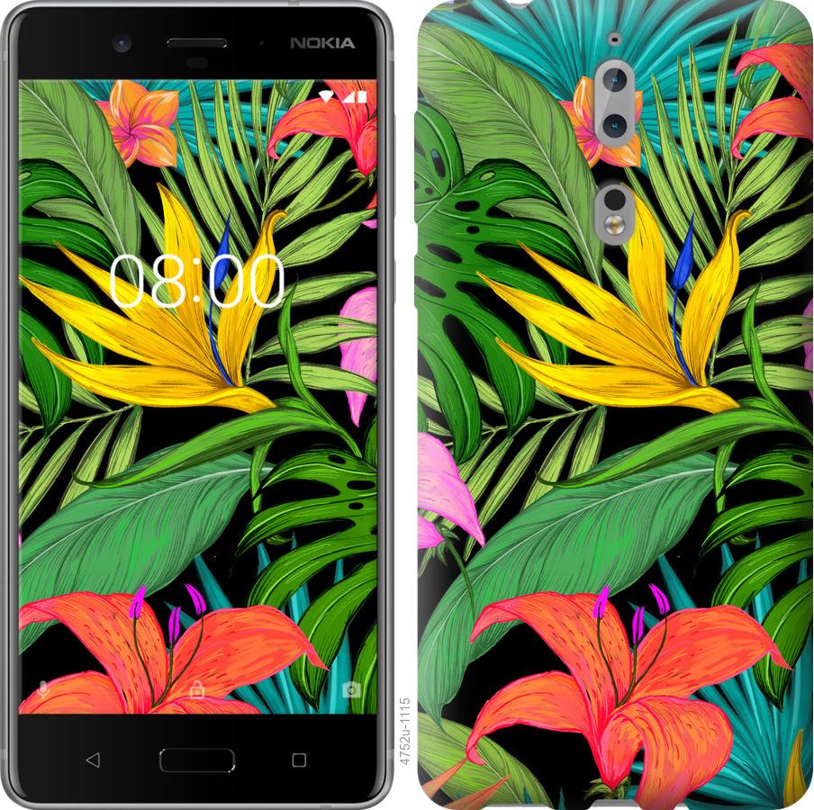 

Чохол на Nokia 8 Тропічні листя 1