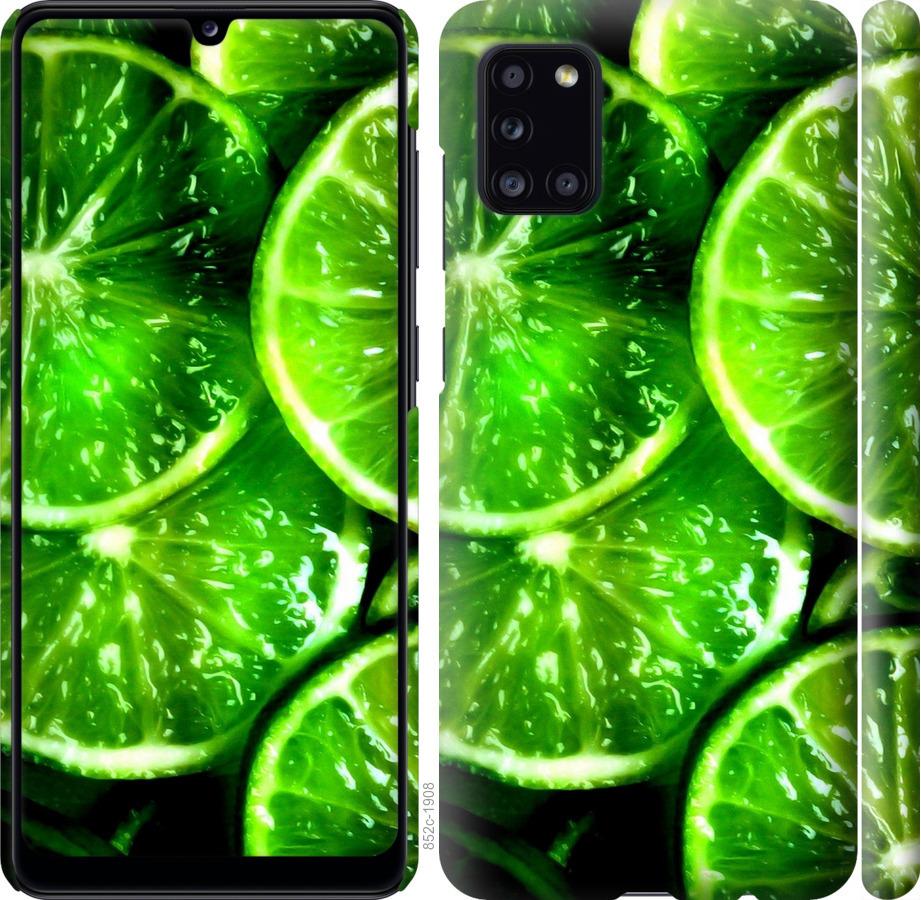 Чехол на Samsung Galaxy A31 A315F Зелёные дольки лимона