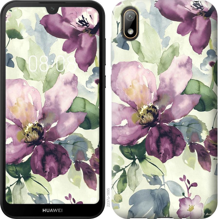 Чехол на Huawei Y5 2019 Цветы акварелью