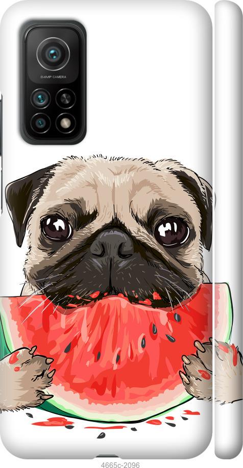 

Чехол на Xiaomi Mi 10T Мопс и арбуз
