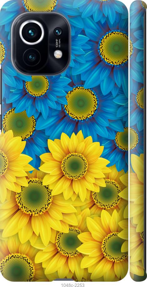 Чехол на Xiaomi Mi 11 Жёлто-голубые цветы