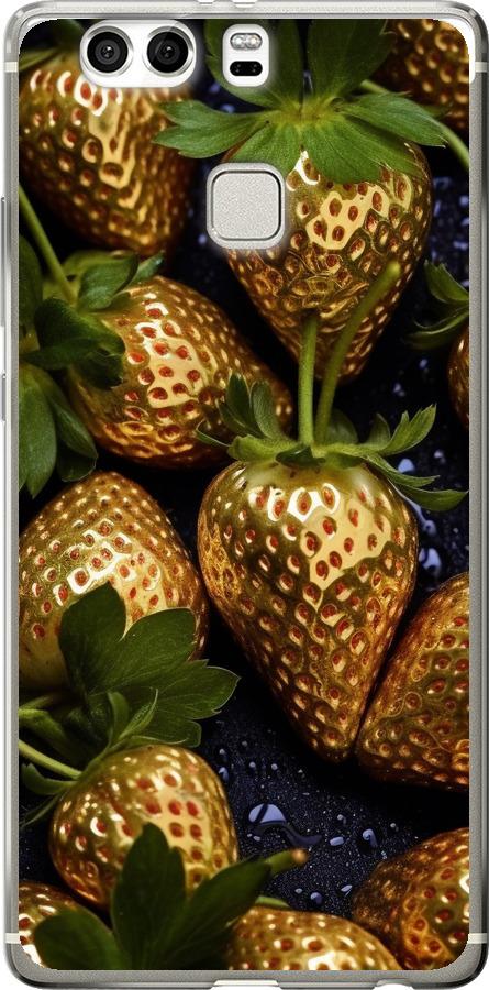 

Чехол на Huawei P9 Plus Золотая клубника