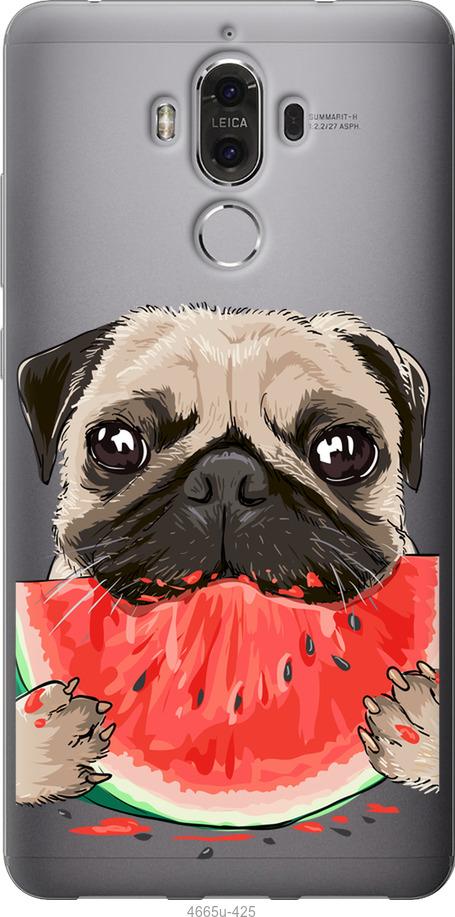 

Чехол на Huawei Mate 9 Мопс и арбуз