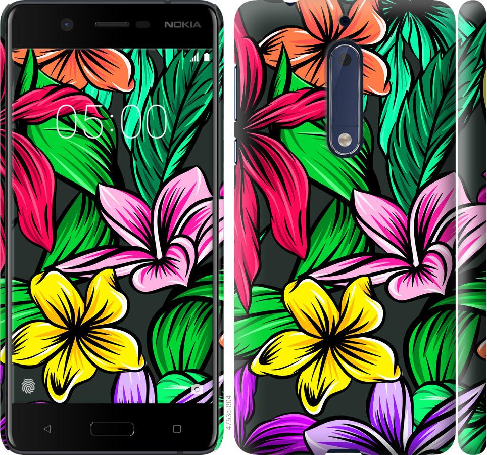 

Чехол на Nokia 5 Тропические цветы 1