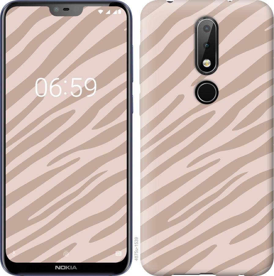 

Чехол на Nokia 6.1 Plus Зебра беж