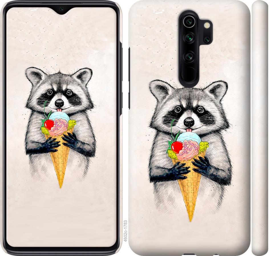 

Чохол на Xiaomi Redmi Note 8 Pro Єнот з морозивом