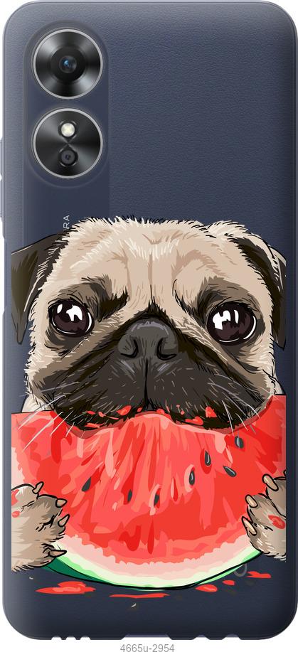 

Чехол на Oppo A17 Мопс и арбуз