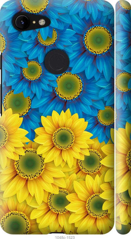 

Чехол на Google Pixel 3 XL Жёлто-голубые цветы