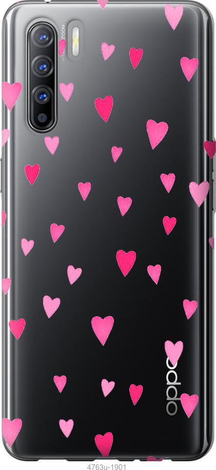 

Чехол на Oppo Reno 3 Сердечки 2